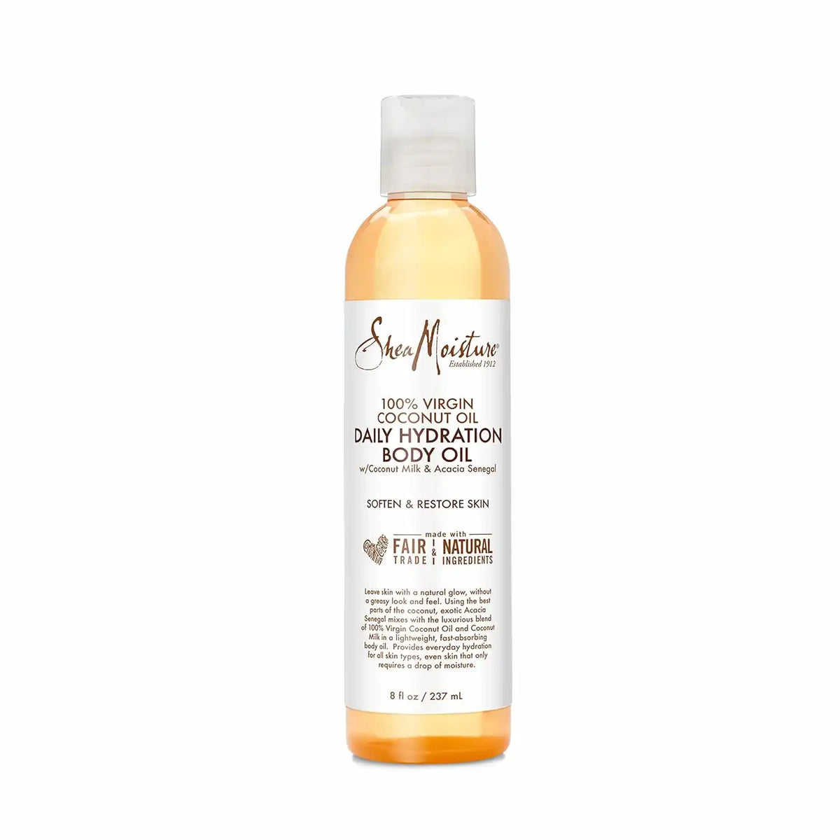 Shea Moisture Daily Hydration Body Oil Virgin Coconut Oil For Dry Skin Paraben Free 8 oz Main image