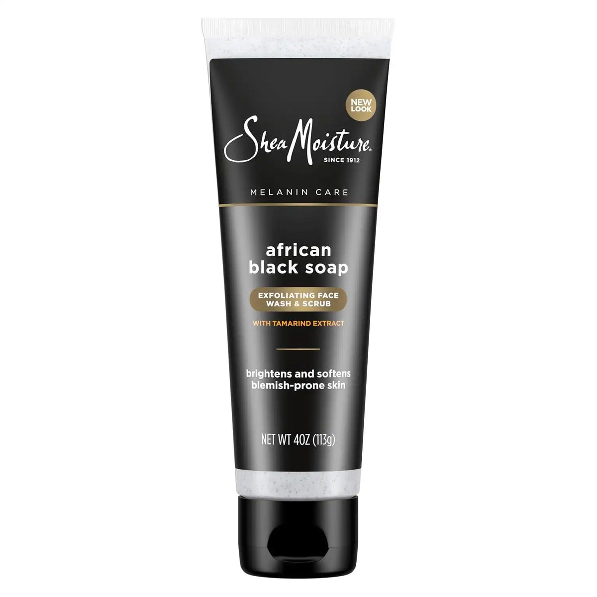 Sheamoisture Facial Wash and Scrub for Blemish Prone Skin African Black Soap to Clarify Skin 4 oz Main image