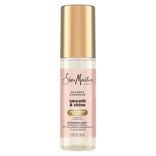 Shea Moisture Coconut & Hibiscus Smooth & Shine Oil Coconut & Hibiscus Softens And Hydrates Hair With Manketti And_Coconut Oil For A Lightweight Texture 3.3 Fl Oz (Pack of 6)