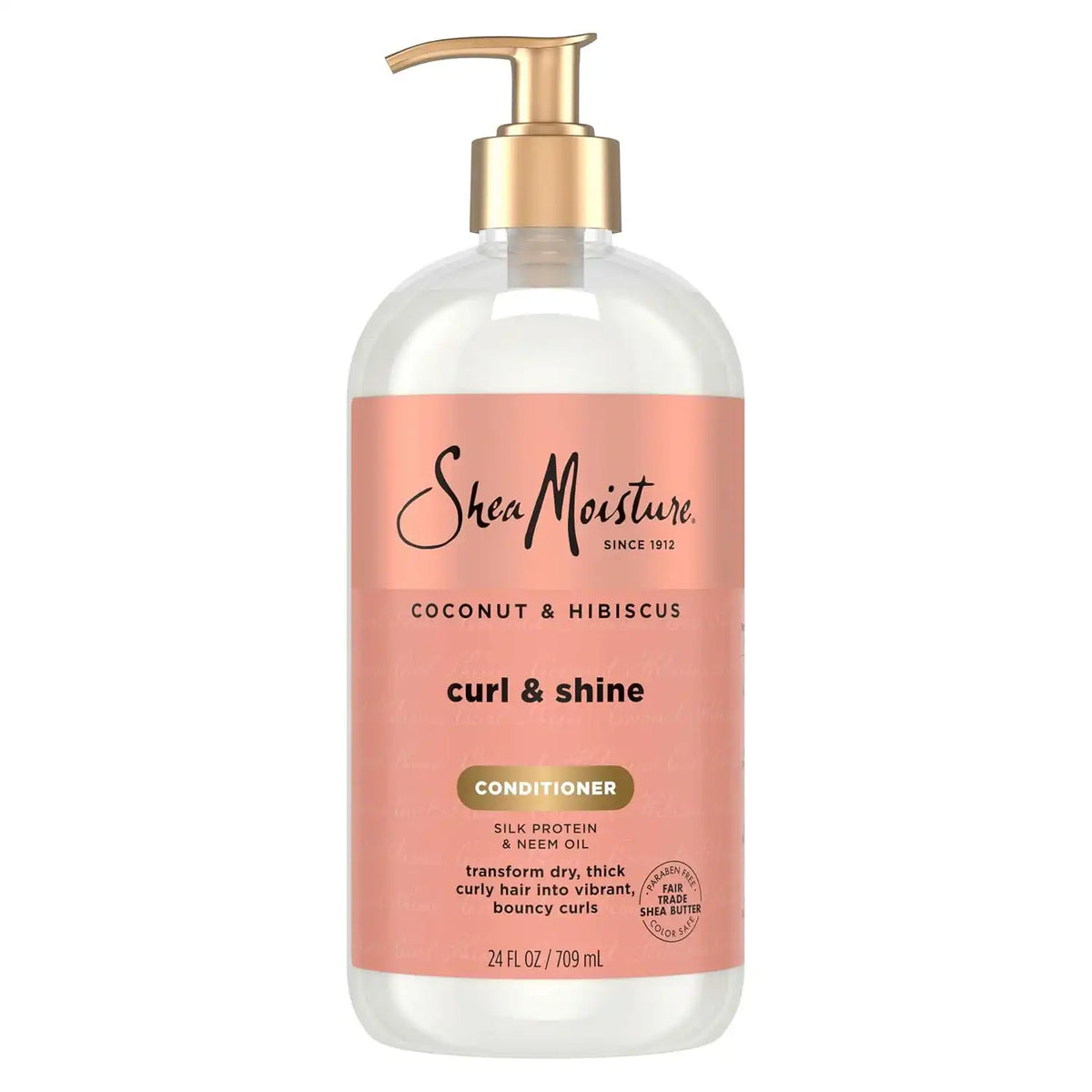 Shea Moisture Curl & Shine Conditioner Coconut & Hibiscus, for Thick, Curly Hair, to Moisturize & Soften, 24 oz