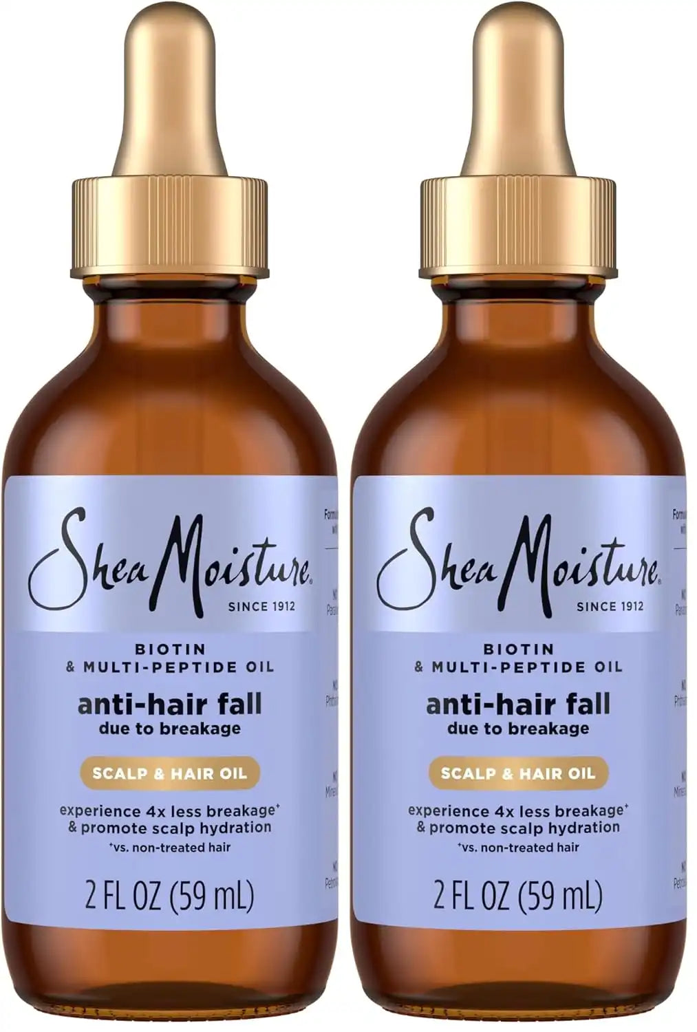 SheaMoisture Scalp & Hair Oil, Anti-Hair Fall for Healthy Looking and Moisturized Scalp, with Biotin & Multi-Peptide ScalpBoost Technology, 2 oz,(Pack of 2) Main image