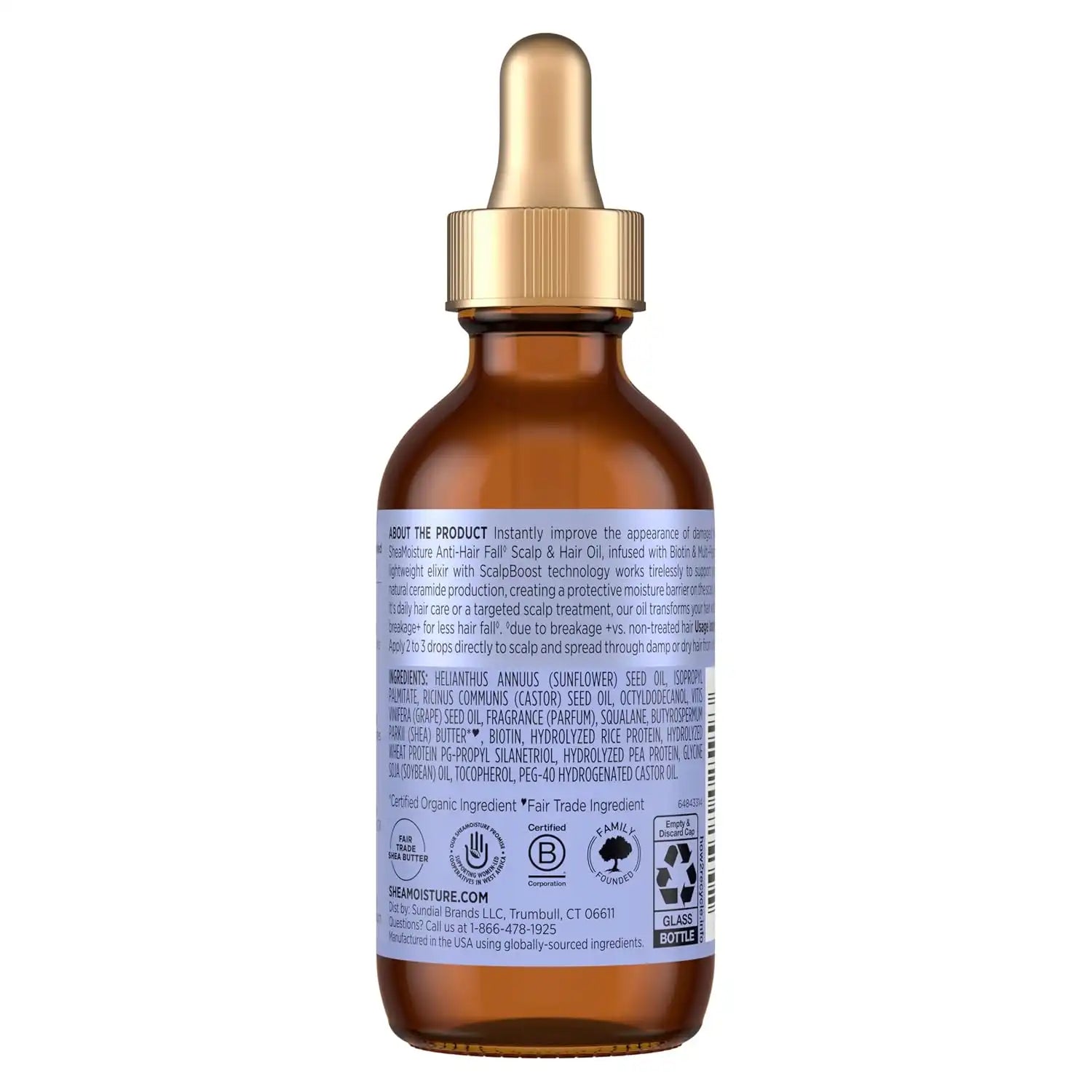 SheaMoisture Scalp & Hair Oil, Anti-Hair Fall for Healthy Looking and Moisturized Scalp, with Biotin & Multi-Peptide ScalpBoost Technology, 2 oz,(Pack of 2) Secondary image