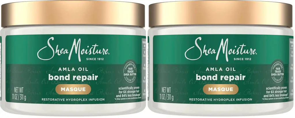 SheaMoisture Bond Repair Masque Amla Oil Deeply Moisturizes and Visibly Repairs Damage with Hydroplex Technology and Amla Oil for Stronger Hair with Restorative HydroPlex Infusion 11 oz,(Pack of 2)