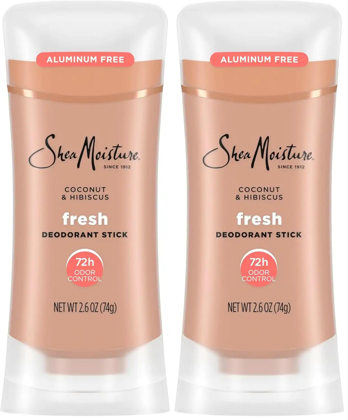 SheaMoisture Deodorant Stick 72h Odor Control Coconut & Hibiscus Fresh Aluminum Free 2.6 oz,(Pack of 2) Main image