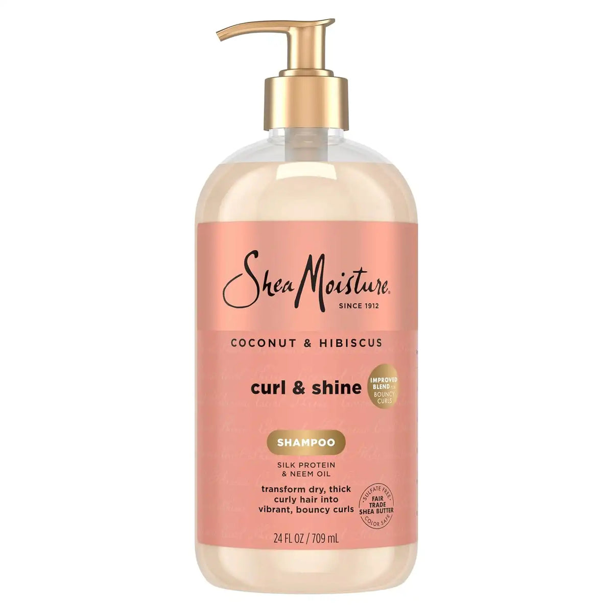 Shea Moisture Coconut & Hibiscus Shampoo for Curly Hair Hydrating 24oz Main image