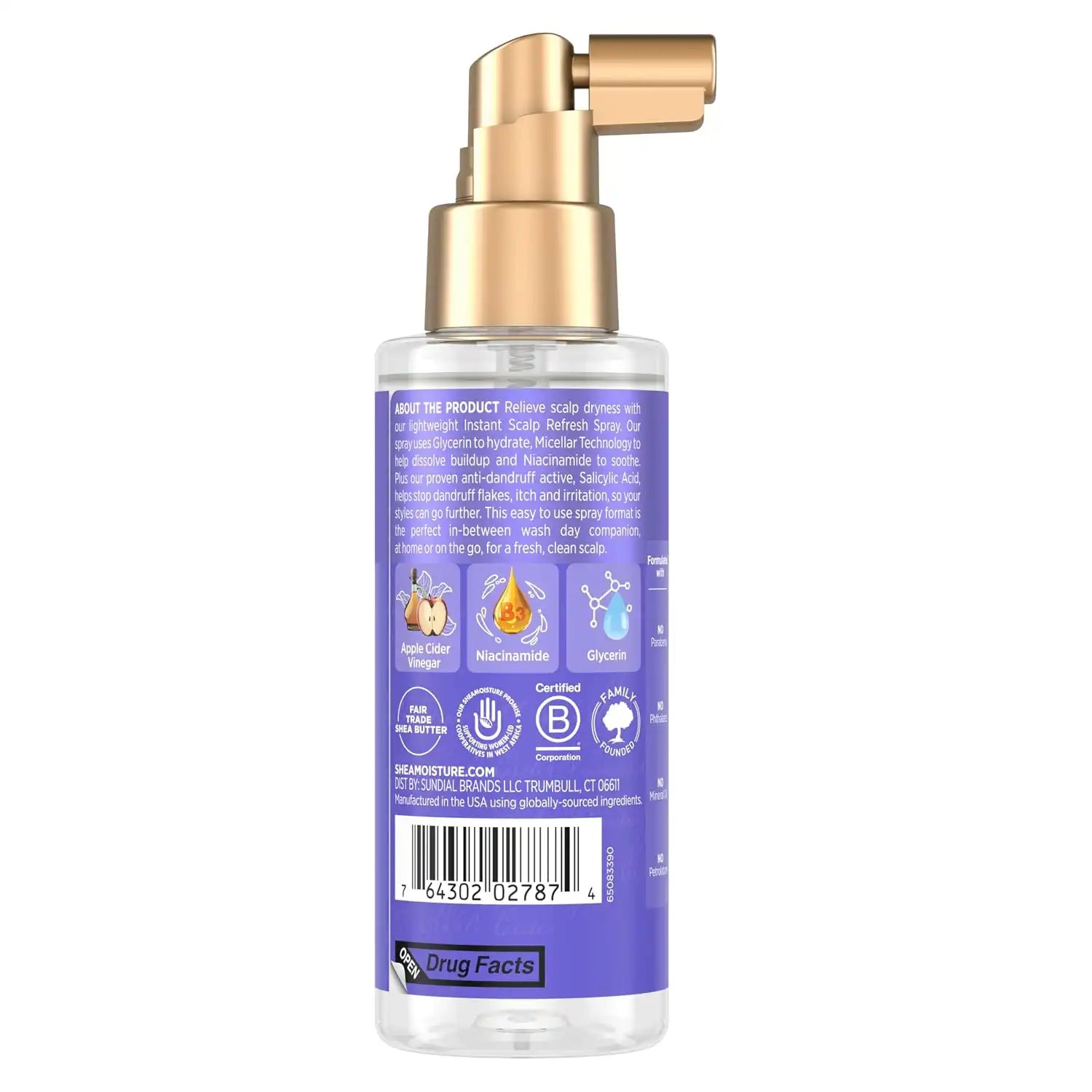 Shea Moisture Dandruff Treatment Instant Scalp Refresh Spray 4oz Secondary image