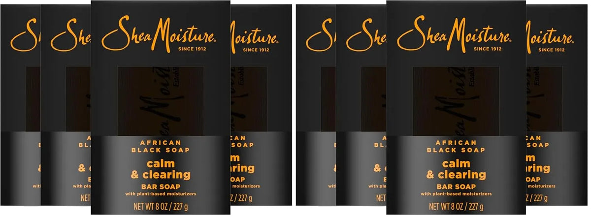 SheaMoisture Bar soap AfricanSoap Soothe & Clarify Skin Soothing and Clarifying bar-soap with 24h shea moisture nutrients for Healthy, Glowing Skin 8 oz (Pack of 8) Main image