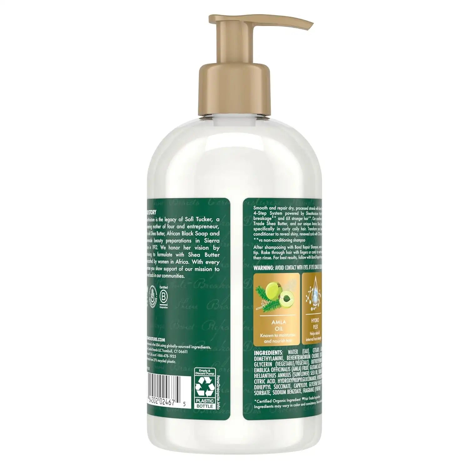 SheaMoisture Bond Repair Conditioner Amla Oil Strengthens And Repairs Hair Bonds With Hydroplex Technology And Amla Oil For Less Breakage With Restorative HydroPlex Infusion 13 FlOz,(Pack of 2) Secondary image