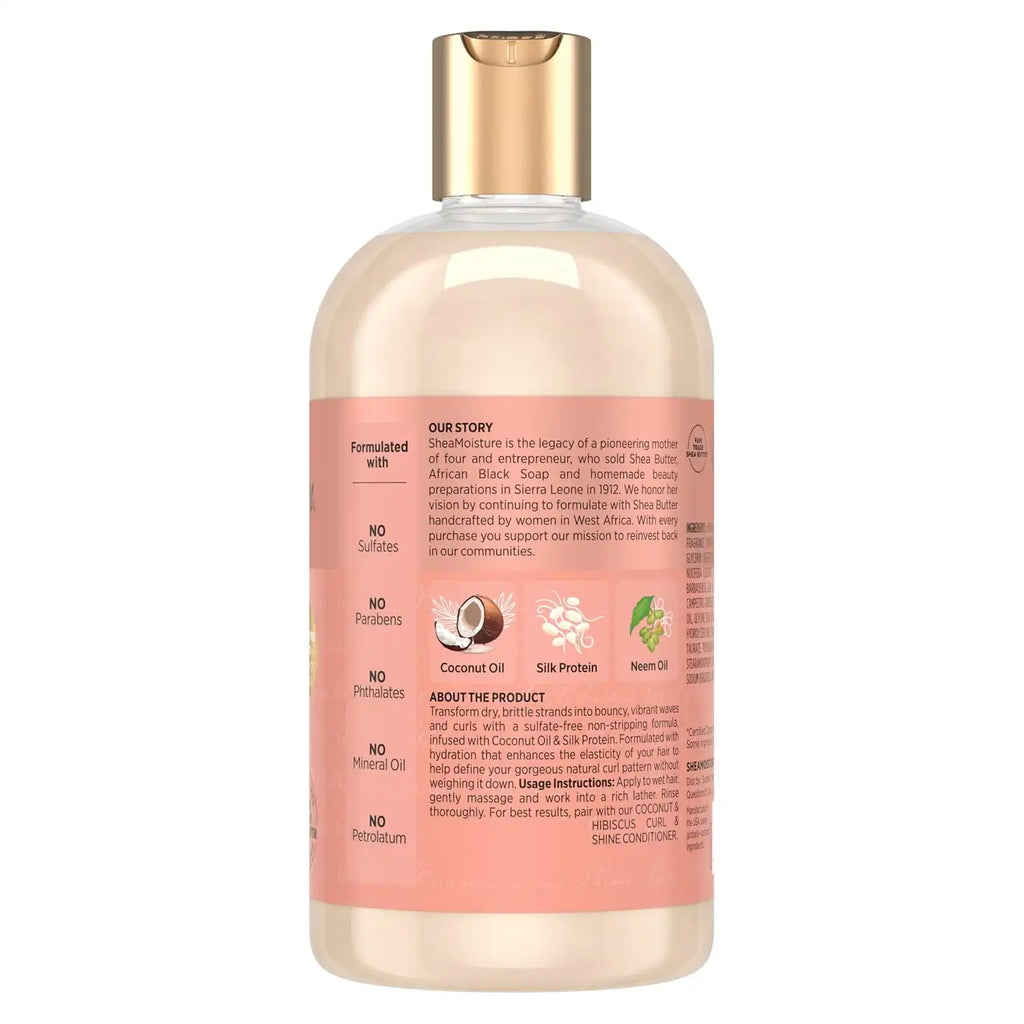 Shea Moisture Curl and Shine Coconut Shampoo Coconut & Hibiscus for Curly Hair Paraben Free Shampoo 13 oz (Pack of 4)