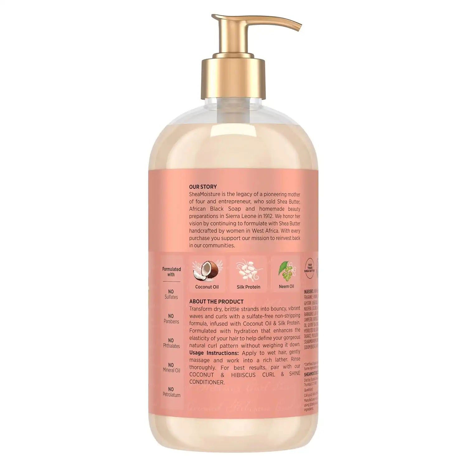 Shea Moisture Coconut & Hibiscus Shampoo for Curly Hair Hydrating 24oz Secondary image