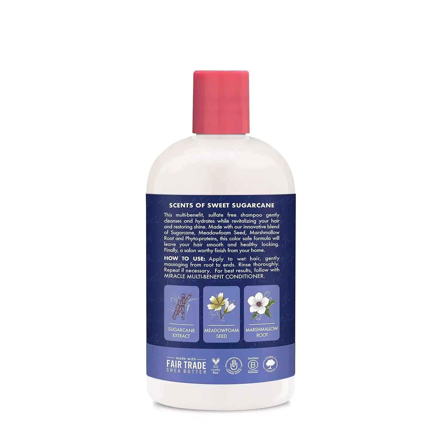 SheaMoisture Silicone Free Shampoo for Dry Hair Sugarcane Extract and Meadowfoam Paraben Free Shampoo 13 oz Secondary image