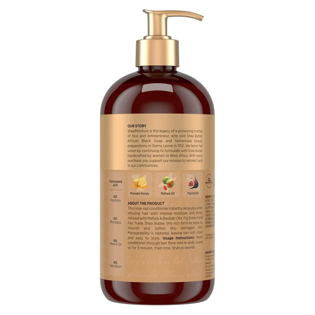 Shea Moisture Intensive Hydration Conditioner for Dry, Damaged Hair Manuka Honey and Mafura Oil deep moisturizing conditioner, 24 Fl Oz (Pack of 6)