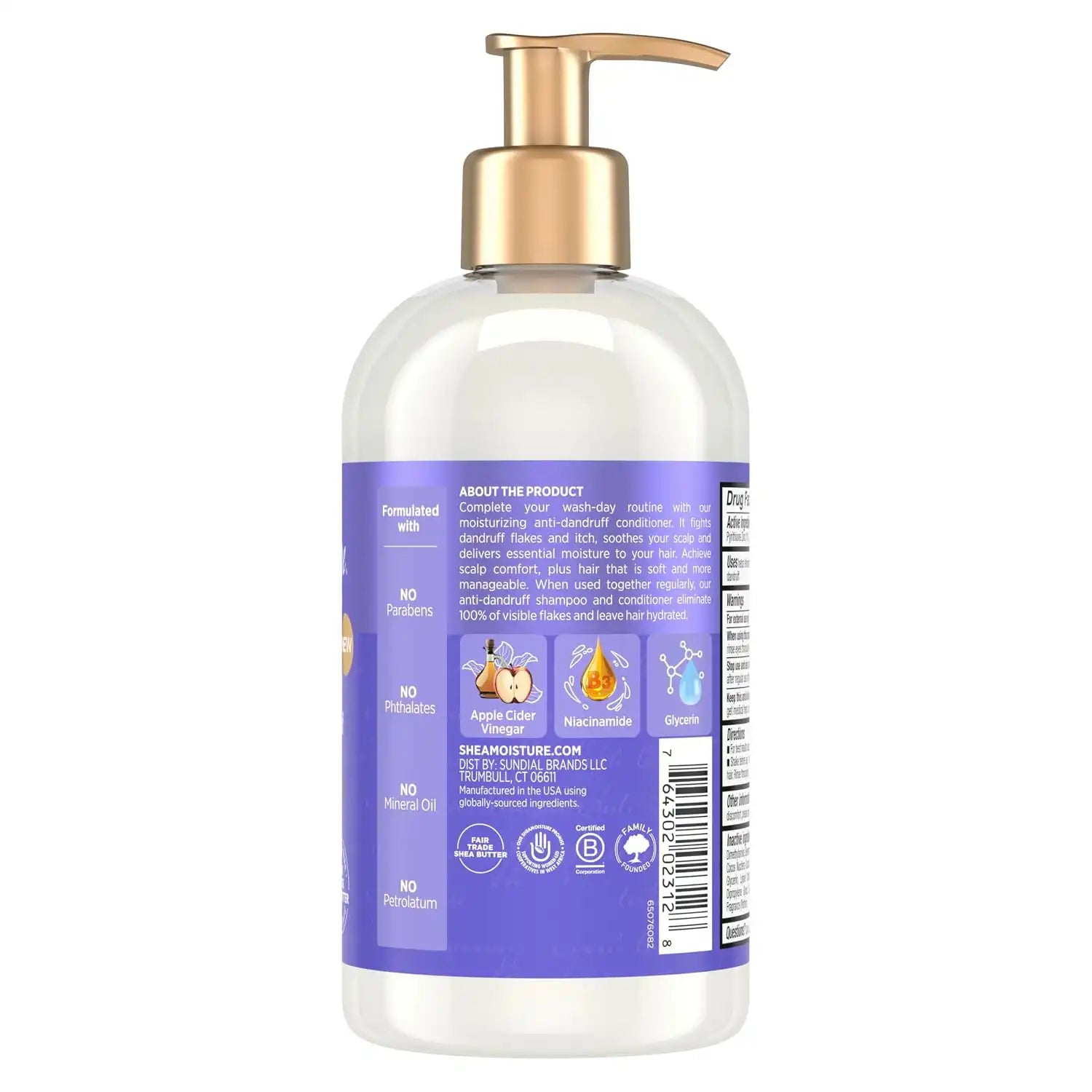 SheaMoisture Anti-Dandruff Conditioner Apple Cider Vinegar Niacinamide 13oz Secondary image