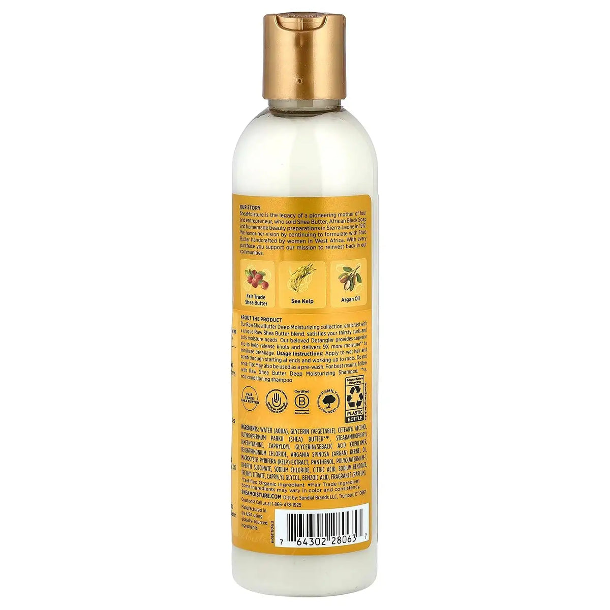 SheaMoisture Raw Shea Butter Deep Moisturizing Detangler for Dry, Damaged Hair, Hair Styling Product Formulated with Sea Kelp and Argan Oil 8 oz Main image