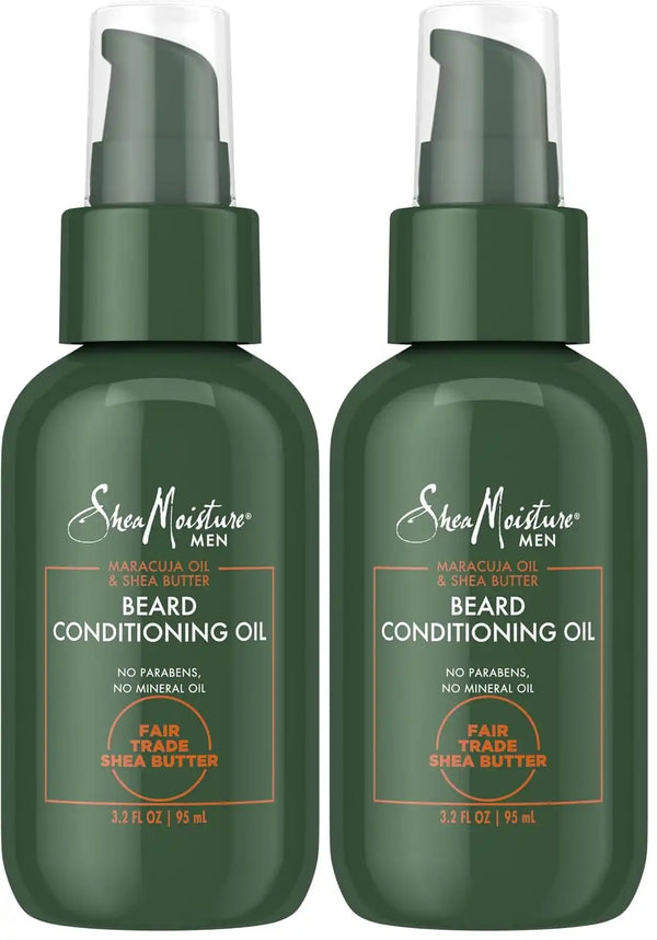 SheaMoisture Beard Conditioning Oil for a Full Beard Maracuja Oil and Shea Butter to Moisturize and Soften 3.2 oz,(Pack of 2)