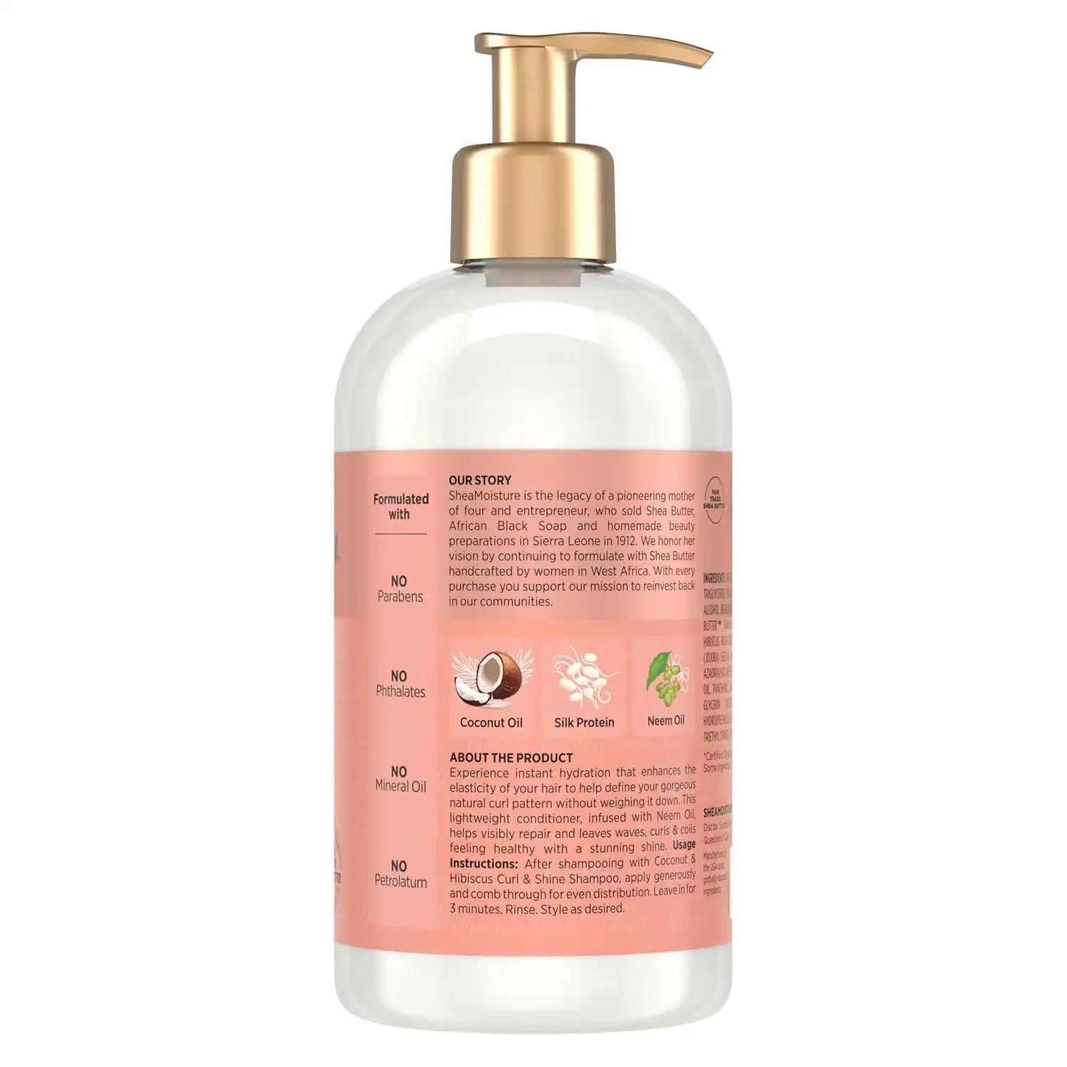 Shea Moisture Curl & Shine Conditioner Coconut & Hibiscus, for Thick, Curly Hair to Moisturize & Soften, 13 oz Secondary image