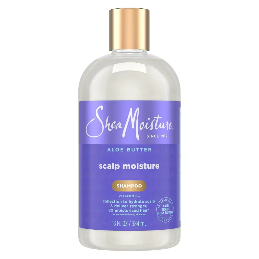 SheaMoisture Scalp Moisture Shampoo Aloe Butter & Vitamin B3 Hair Care with a Boost of Hydration To Hydrate Scalp + Moisturized Hair 13 oz