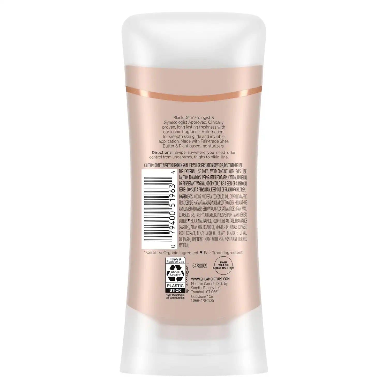 SheaMoisture Whole Body Deodorant Stick 72h Odor Control Fresh Aluminum Free 2.6 oz Secondary image