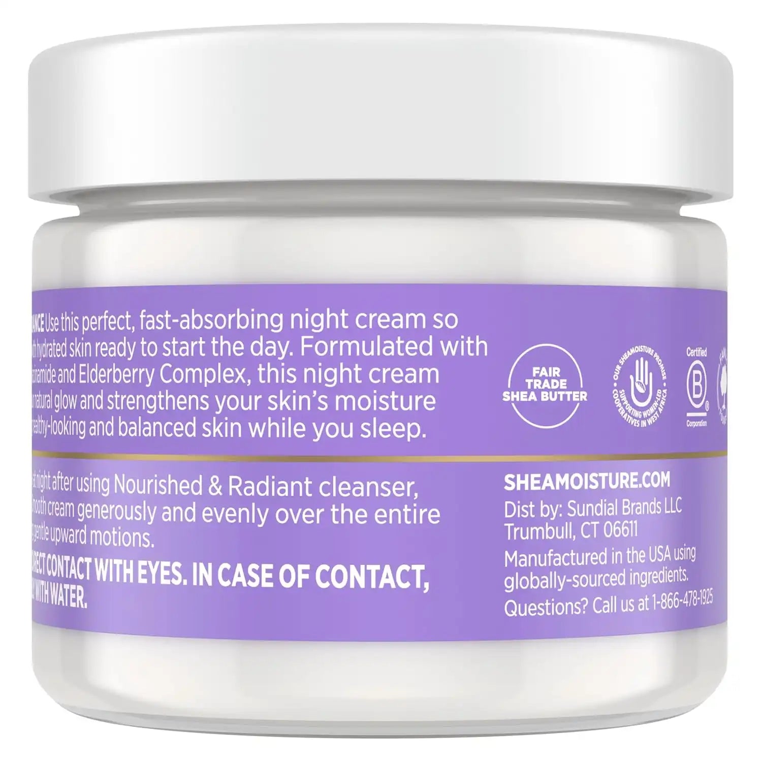 SheaMoisture Melanin Care Night Repair Cream Nourished & Radiant for Strengthening Skin's Moisture Barrier, with Pro-Ceramides +Elderberry Complex, 2 oz Secondary image