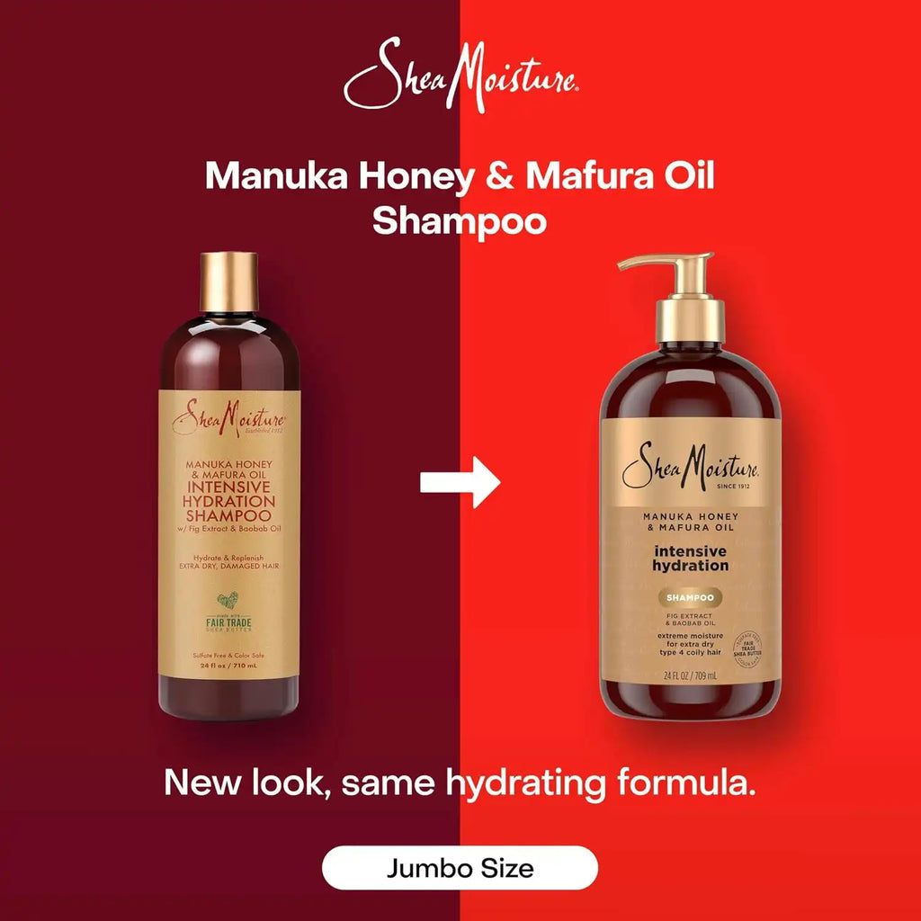 Shea Moisture Intensive Hydration Shampoo Manuka Honey & Mafura Oil, For Extra Dry, Damaged Hair, Sulfate-Free, 24 Fl Oz (Pack of 6)