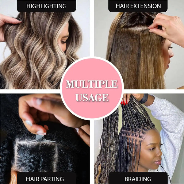 Royalty Headwear The Braid Aid Adjustable Finger Tool - Stitch Braiding Tool, Lightweight Hair Separating Comb - Great for Any Hair Type - Pack of 4
