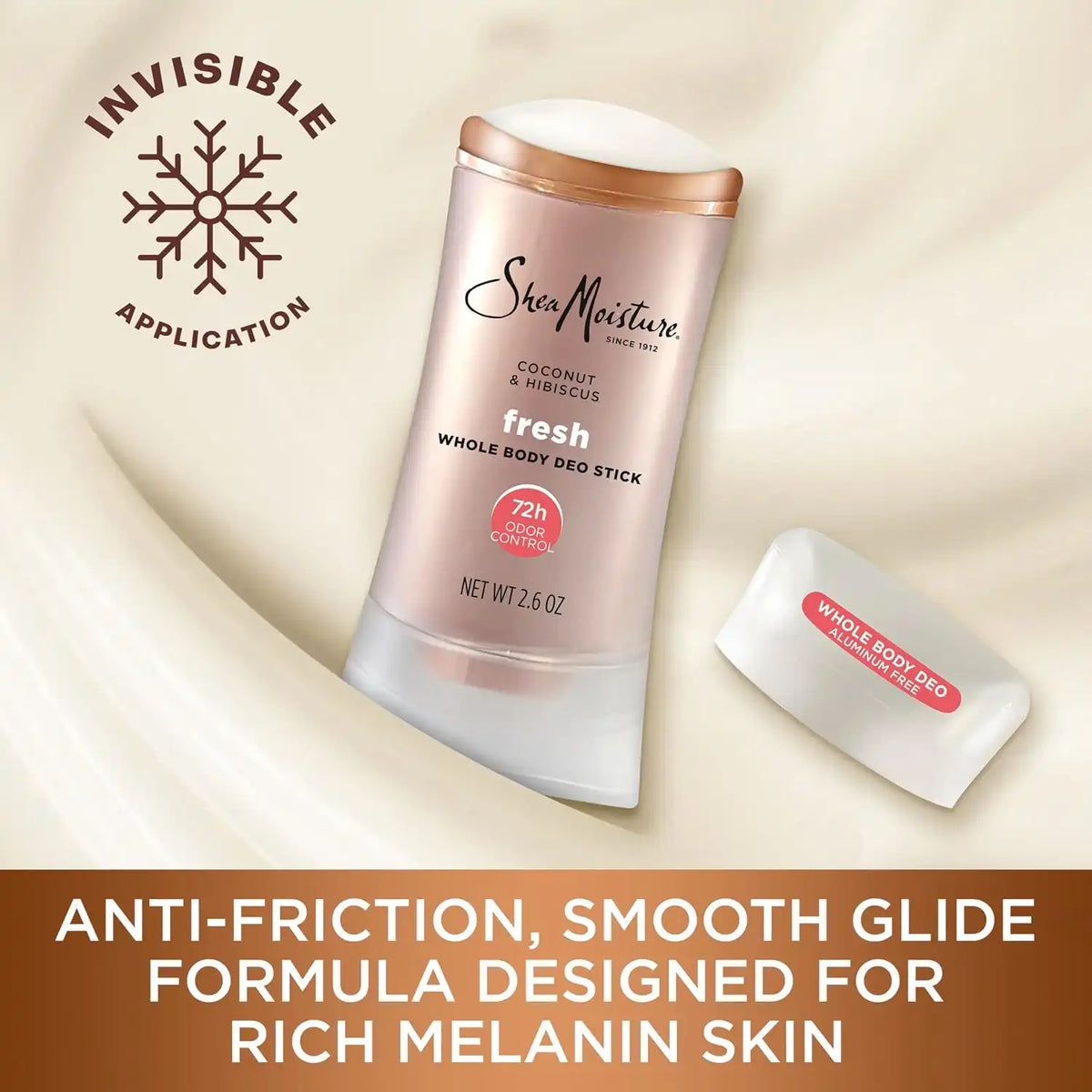 SheaMoisture Whole Body Deodorant Stick 72h Odor Control Fresh Aluminum Free 2.6 oz