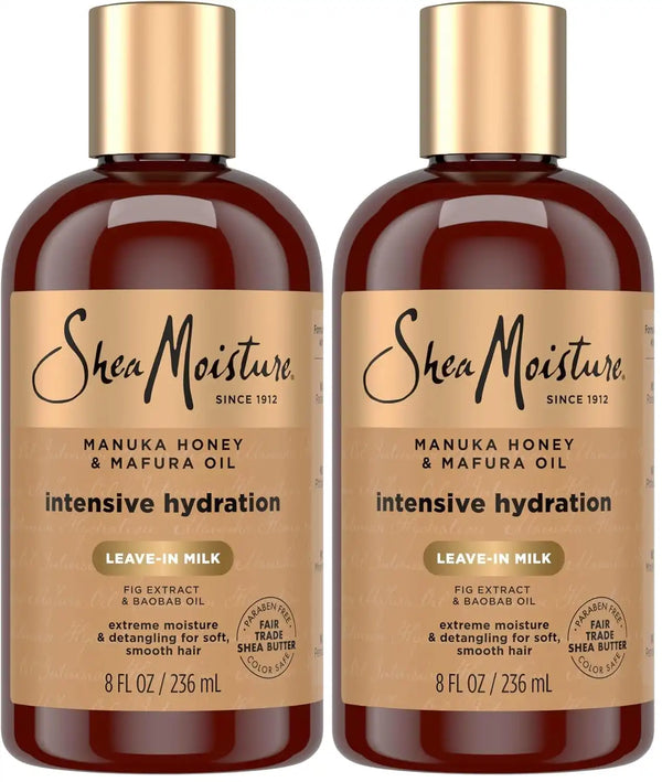 SheaMoisture Hydration Hair Milk Manuka Honey and Mafura Oil for Dry Hair to Hydrate and Style-Hair 8 oz,(Pack of 2)