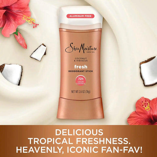 SheaMoisture Deodorant Stick Coconut & Hibiscus Fresh 2.6 oz