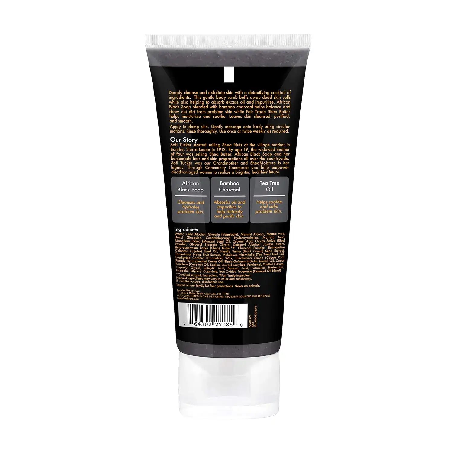 SheaMoisture African black soap bamboo charcoal body scrub exfoliate, 6 Ounce Secondary image