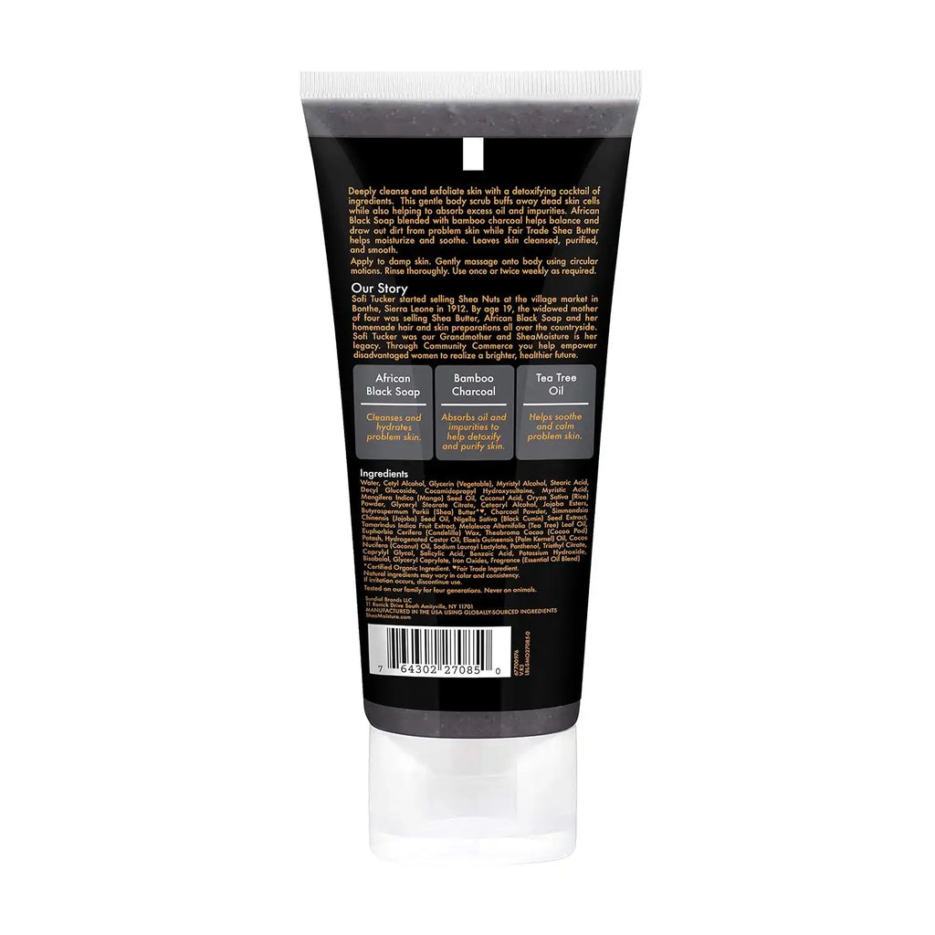 SheaMoisture African black soap bamboo charcoal body scrub exfoliate, 6 Ounce