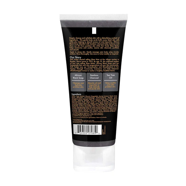 SheaMoisture African black soap bamboo charcoal body scrub exfoliate, 6 Ounce