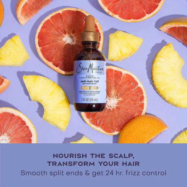SheaMoisture Scalp & Hair Oil, Anti-Hair Fall for Healthy Looking and Moisturized Scalp, with Biotin & Multi-Peptide ScalpBoost Technology, 2 oz,(Pack of 2)