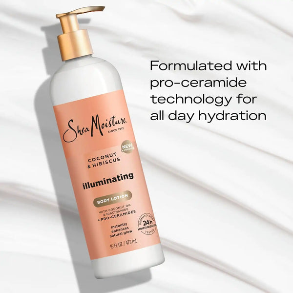 Shea Moisture Illuminating Body Lotion Coconut & Hibiscus 16oz