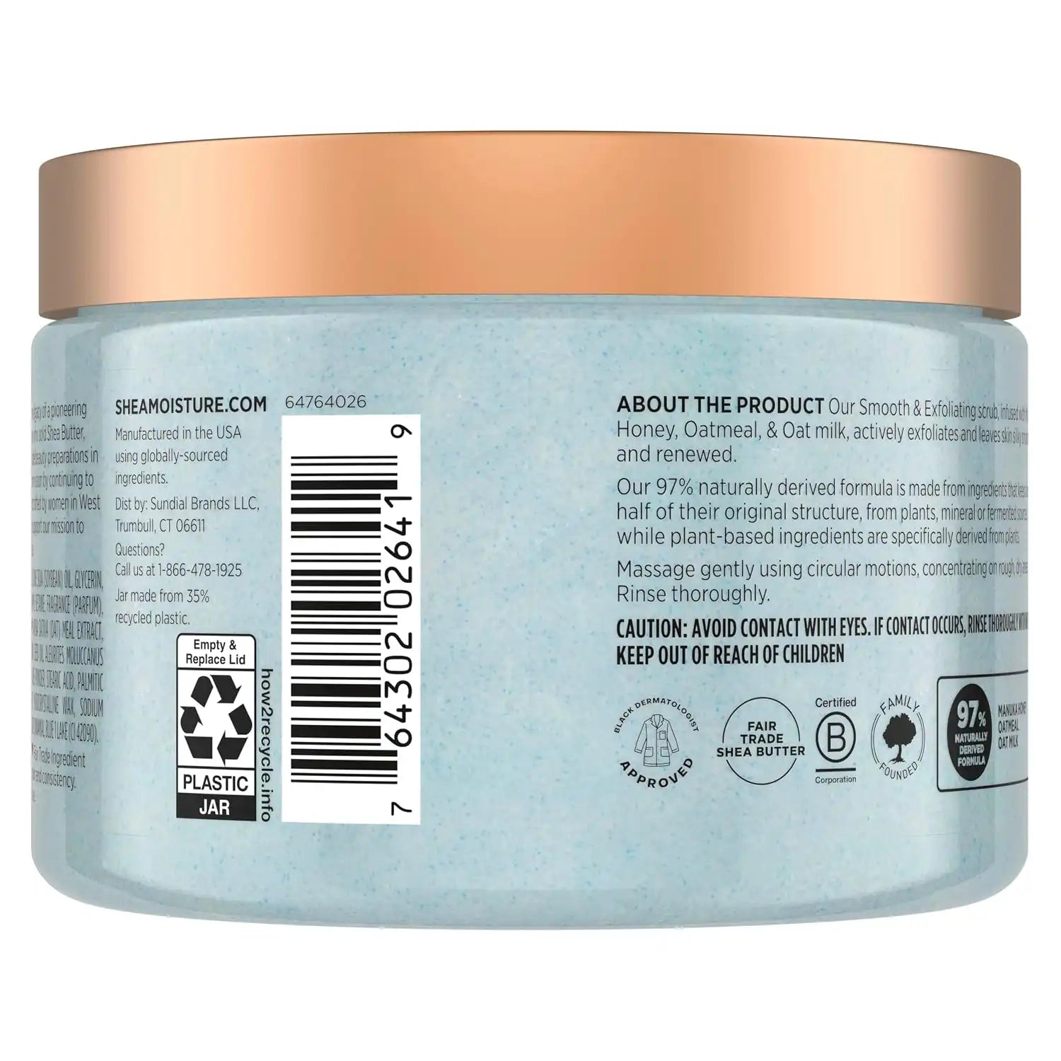 SheaMoisture Shea Sugar Body Scrub Manuka Honey Oatmeal 12 oz Secondary image