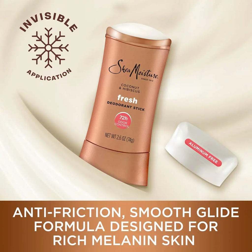 SheaMoisture Deodorant Stick 72h Odor Control Coconut & Hibiscus Fresh Aluminum Free, 2.6 Ounce (Pack of 12)