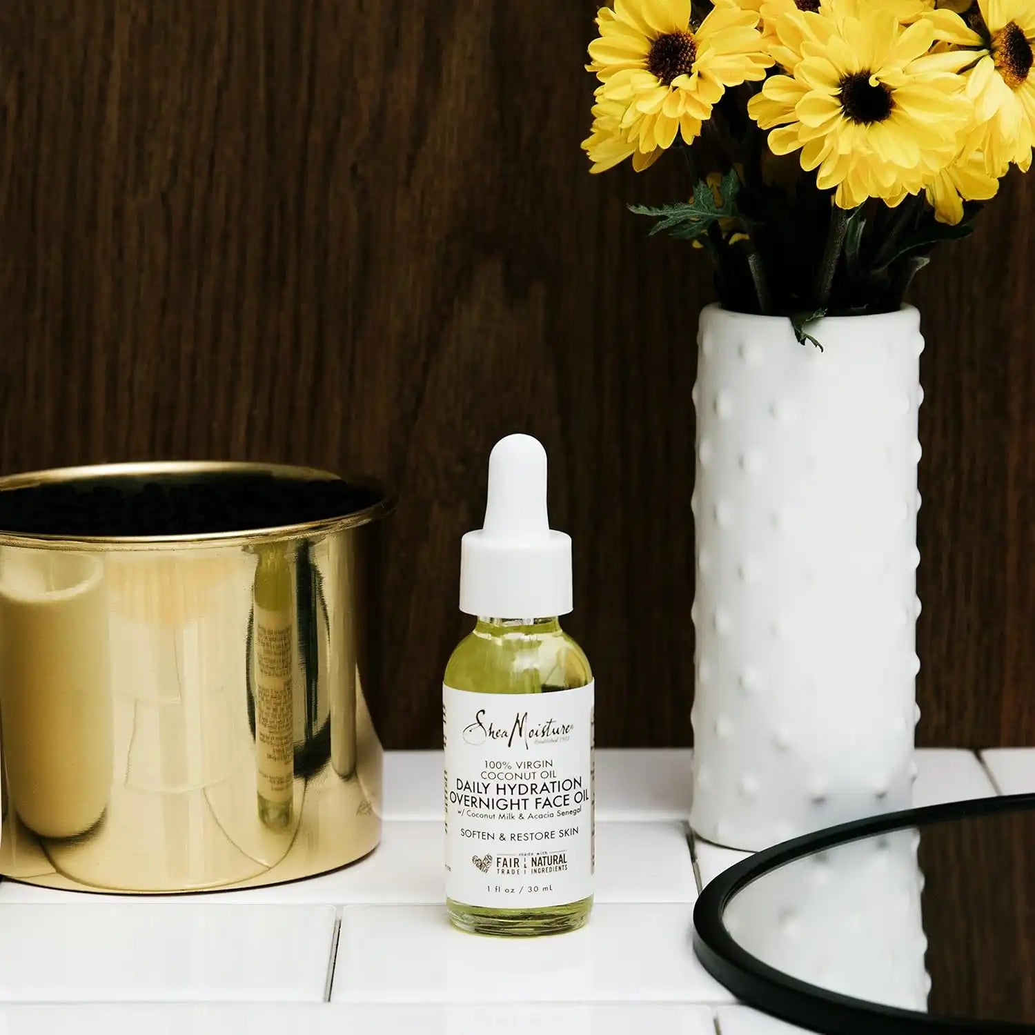 SheaMoisture Overnight Face Oil for All Skin Types 100% Virgin Coconut Oil for Daily Hydration 1 oz Secondary image