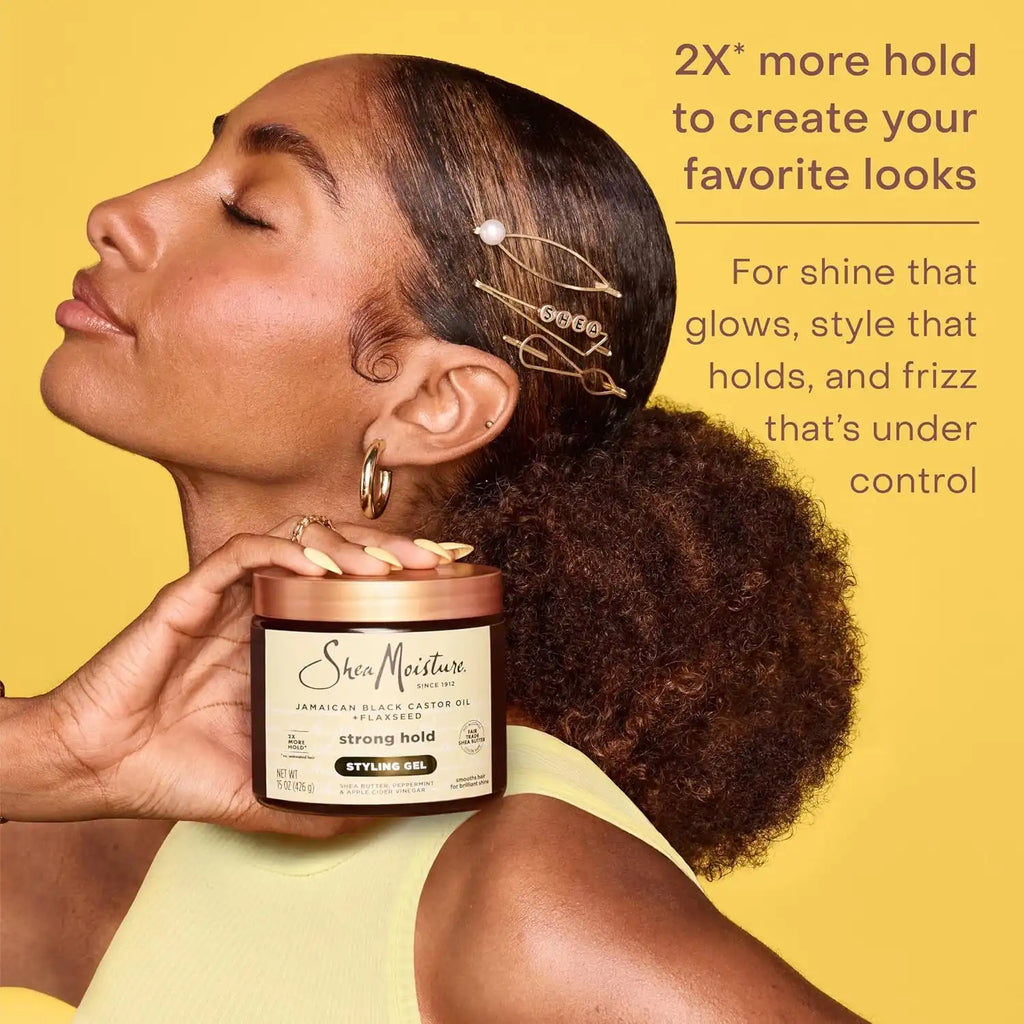 Shea Moisture Strong Hold Styling Gel with Flaxseed 15oz